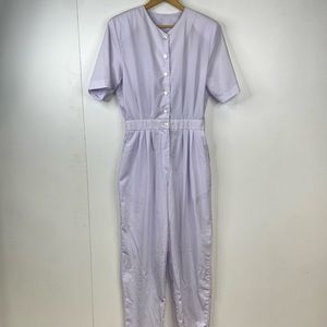 Vintage Peggy Mrazik Medium Lilac Puple Jumpsuit Full Length Button Up